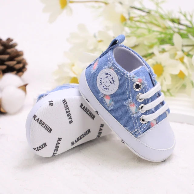 BLUE DENIM BABY CANVAS SNEAKERS