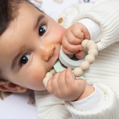 LIGHT SAGE SILICONE ELEPHANT TEETHER