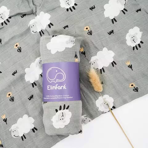 SHEEP ORGANIC MUSLIN SWADDLE